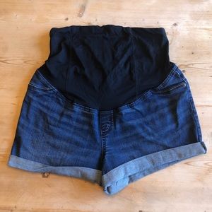 Isabelle Maternity dark denim shorts